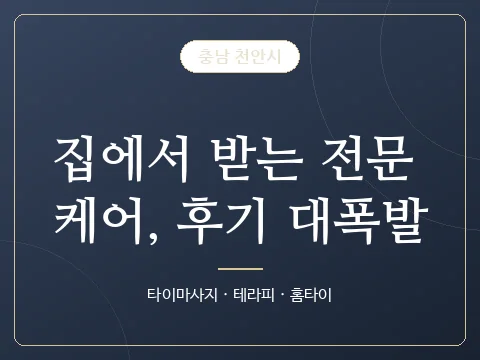 집에서 받는 전문 케어, 후기 대폭발 · 충남 천안시